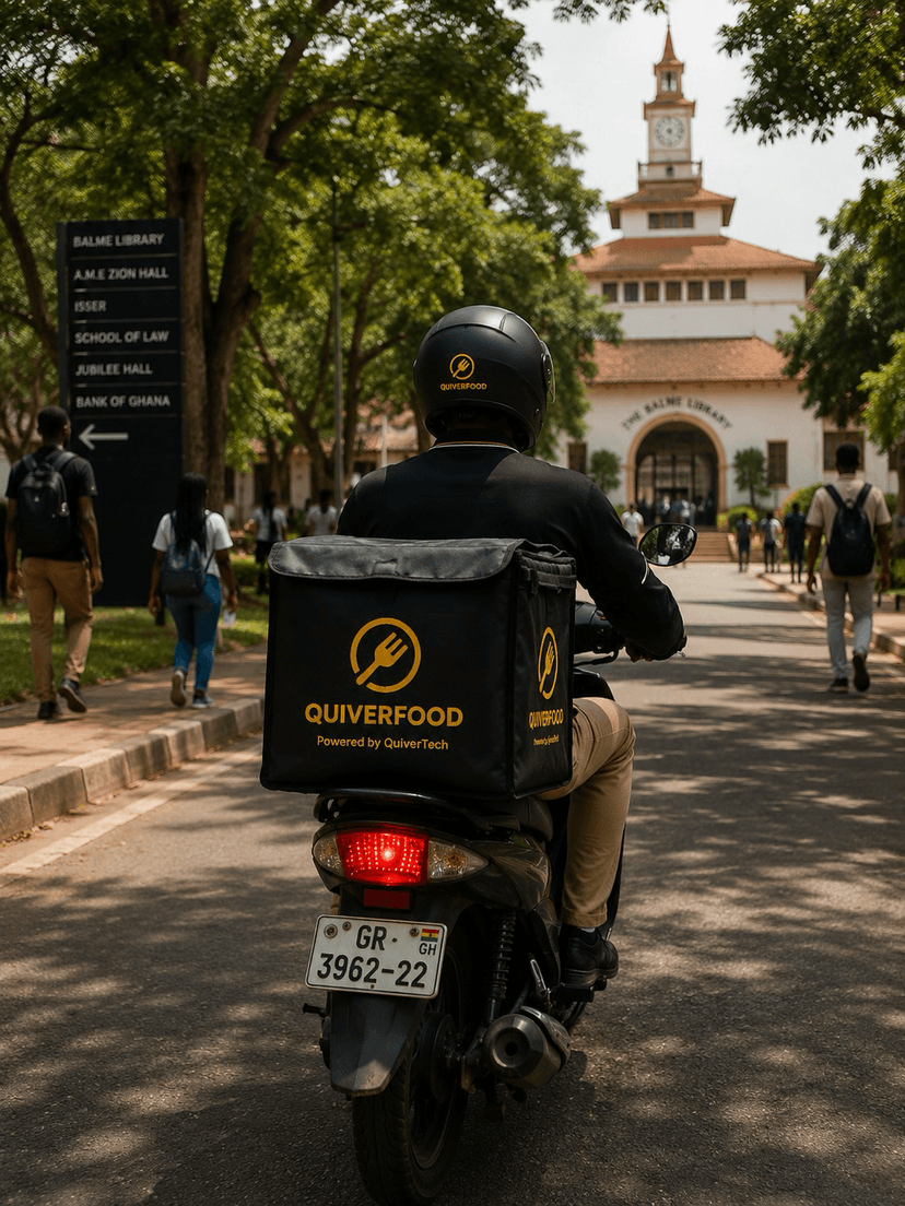 QuiverFood rider on campus